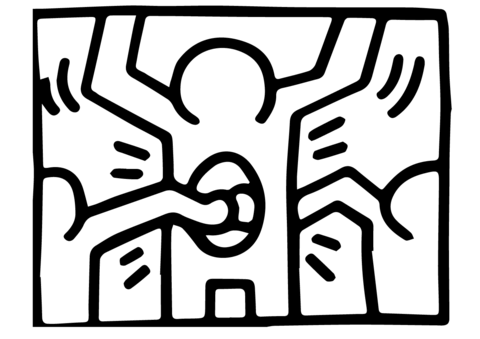 Pop Shop 1 By Keith Haring Coloring Page